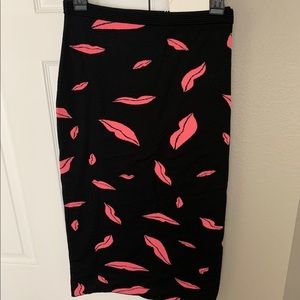 DVF Marina Skirt Kisses Lips